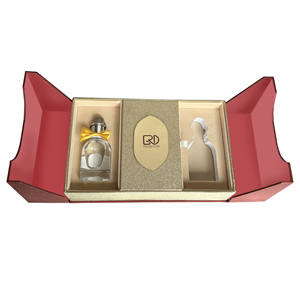 ROGOOD Boîte cadeau <span class=keywords><strong>de</strong></span> luxe en papier texturé rouge à double porte avec fermeture magnétique <span class=keywords><strong>Plaque</strong></span> <span class=keywords><strong>de</strong></span> logo dorée avec <span class=keywords><strong>mousse</strong></span> EVA P2134 - Product Image 3