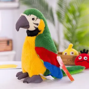 Lifelike Plushie Parrot Soft Toy Desk Decorations Kids Gifts Plush Bird Stuffed Animal Toys