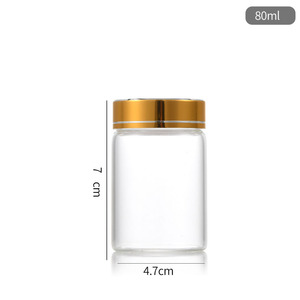 Đường Kính 47Mm Cao Borosilicate Kiểm Tra Ống Chai Lọ Thủy Tinh Rõ Ràng Rỗng Lưu Trữ <span class=keywords><strong>Jar</strong></span> Với Vàng Vít Cap - Product Image 6