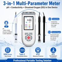 Testeur de qualité de l'eau multi-paramètres précis 3 en 1, 0,002 pH, conductivité, oxygène dissous, analyseur de laboratoire portable