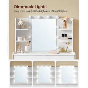 Mobili per la casa <span class=keywords><strong>toeletta</strong></span> in legno disegni per il <span class=keywords><strong>trucco</strong></span> specchio con set di cassetti bianco moderno - Product Image 5