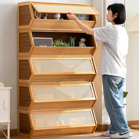 Étagère de rangement multi-niveaux intégrée avec grille, meuble de salon sur pied avec portes, vitrine et bibliothèque combinée