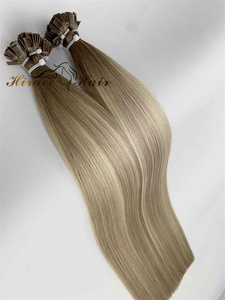 Extensiones de cabello Remy humano Real 100%, cabello de queratina con punta <span class=keywords><strong>en</strong></span> <span class=keywords><strong>V</strong></span> <span class=keywords><strong>en</strong></span> Color rubio claro, cabello virgen crudo a la moda - Product Image 6