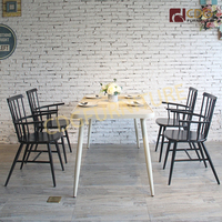 Pas cher Personnalisé Fournisseur De Meubles De Restaurant En Métal Vintage Industriel En Aluminium Salle à manger Tables Et Chaises de Café