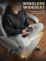 Chaises de jeu pour ordinateur en cuir PU respirant, siège large et spacieux, gris, avec vibration et chauffage, massage à 7 points, pour ensemble chaise et table