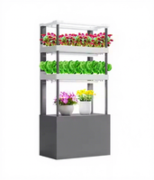 Kit de jardinage aquaponique, système d'agriculture urbaine, armoire à plantes compacte pour l'intérieur, couleur blanc + gris, puissance 180W, hauteur 220cm