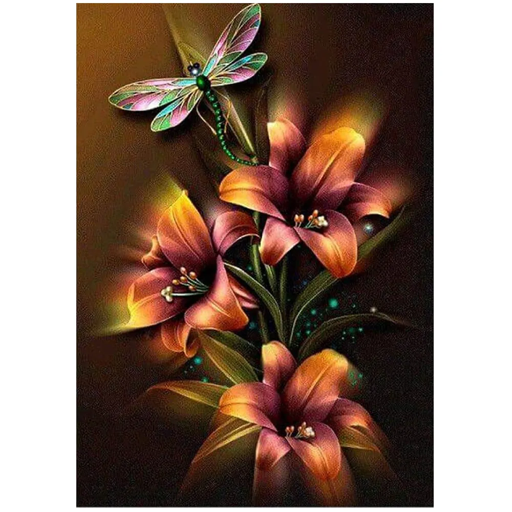 Modern Wall Art Canvas Flower DIY Paint By Number Kits Oil Painting By Number