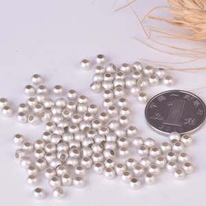 Perles d'espacement en argent sterling S925 perles de positionnement accessoires de bricolage sablage mat rétro - Product Image 2