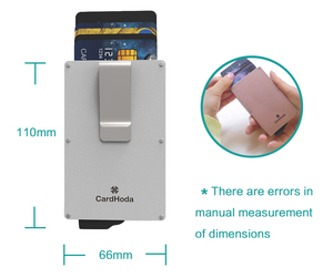 เคสใส่บัตรเครดิต RFID บล็อคอัตโนมัติกระเป๋าเงินที่ใส่นามบัตรที่หนีบกระเป๋าอลูมิเนียมแฟชั่นแบบบางไม่มี - Product Image 5