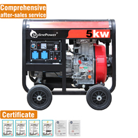 Usine portable de haute qualité prix bon marché haute efficacité 3kw 5kw/5kva 6kw 8kw 10kw générateur diesel ouvert à refroidissement par air
