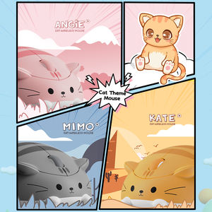<span class=keywords><strong>Souris</strong></span> sans fil AKKO Cat, capteur optique, 3 boutons, ergonomique, <span class=keywords><strong>pour</strong></span> droitier, portable, 2.4G, <span class=keywords><strong>pour</strong></span> ordinateur de bureau/portable, design <span class=keywords><strong>chat</strong></span> mignon <span class=keywords><strong>pour</strong></span> fille - Product Image 2