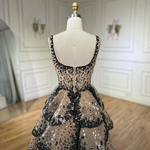 セリーンヒル ブラックヌード ドバイ イブニングドレス スパンコールティアードパーティガウン 女性用 LA72505 - Product Image 4