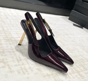 Nouvelles sandales Müller à talon fin et bout pointu, style printemps-été, avec bride arrière carrée dorée luxueuse, chaussures sexy à talon haut - Product Image 6
