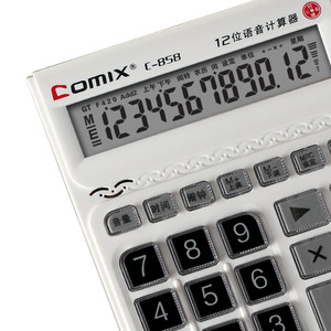 Comix C-858 12 Digit Voice Calculator With Clock And <b>Calendar</b> Function For Office Use - Product Image 3