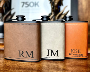 Frasco de acero inoxidable negro de gama alta Laserable Leatherette Hip Flask Blanks para hombres - Product Image 4