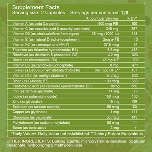 OEM Capsules de multivitamines et minéraux Capsules végétaliennes antioxydantes pour la défense immunitaire Vitamine C + E + Sélénium à absorption améliorée - Product Image 2