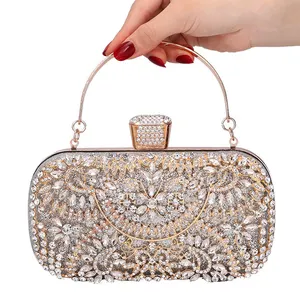 Wholesale Price Women Crystal Clutch Bags for Bridal Evening Party Bling Rhinestone Diamond Phone Purse Handbag