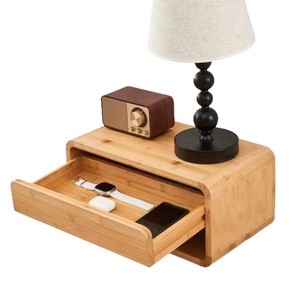 Mesita de noche flotante de madera con cajones, ideal para uso doméstico, dormitorio, lámpara de noche y almacenamiento. Mesita de noche multiusos - Product Image 4