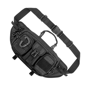 Sac bandoulière tactique unisexe personnalisé en forme de baril, grande capacité, en polyester, avec fermeture éclair, portable pour usage extérieur - Product Image 1