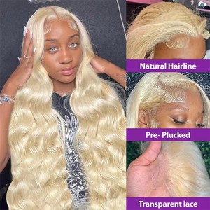 30 pouces 613 Blonde 13X6 HD Perruque Lace Frontal Cheveux humains bruts, Perruque frontale Full Lace 613 HD bruts, Perruques 200 cheveux humains de densité 613 - Product Image 4