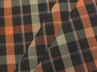 Tissu teint en fil de coton à carreaux de couleur pour chemises Tissu teint en fil sergé orange pour chemises pour hommes Super vente à chaud