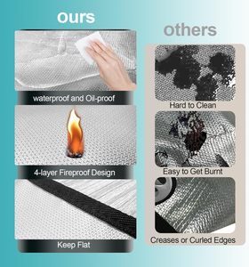 Tapis de <span class=keywords><strong>sol</strong></span> multifonctionnel ignifuge pour barbecue, isolation thermique, <span class=keywords><strong>protection</strong></span> pour brasero et poêle à <span class=keywords><strong>bois</strong></span> - Product Image 3
