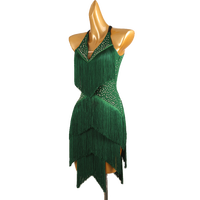 Robe de compétition de danse de salon, robe de performance, style à franges, robe de danse Cha Cha Samba, Spandex/Nylon Q461