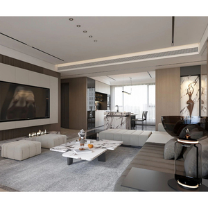 Ensemble de meubles de chambre principale de villa penthouse de luxe, mobilier de chambre complète moderne pour hôtel 5 étoiles, suite avec lit king size surdimensionné - Product Image 6