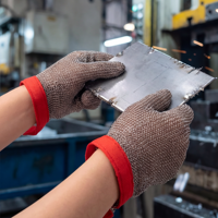 Vente flash - Gants résistants aux coupures - Gants en acier inoxydable avec grip antidérapant pour la manipulation du verre, la fabrication des métaux, les travaux lourds