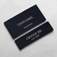 Étiquette tissée personnalisée de luxe avec logo de marque pour accessoires vestimentaires, étiquette tissée avec différents matériaux