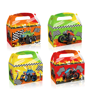 Huancai monstre camion bonbons traiter boîtes double face conception papier cadeau gâteau goodies boîte pour enfants anniversaire course fête fournitures - Product Image 1