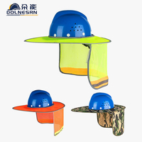 Protector de Cuello Fluorescente Amarillo de Alta Visibilidad con Borde Completo para Casco de Seguridad en Obras Viales Municipales