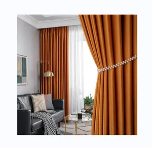 High-quality solid color hotel curtain satin cloth blackout satin curtain