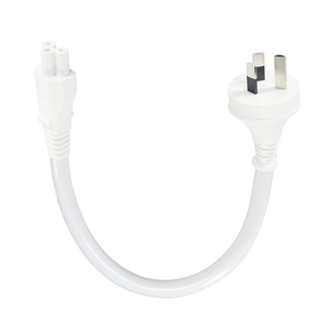 ปลั๊ก 3 ขาของออสเตรเลียเป็นสายไฟ AC แบบ IEC C5, สายไฟแล็ปท็อปแบบ Cloverleaf สีขาวทนทาน, สายต่อขยายทดแทน 250V - Product Image 1