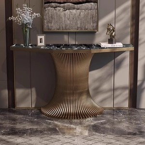 Table <span class=keywords><strong>console</strong></span> moderne en marbre naturel Jane, mobilier haut de gamme pour salon d'appartement avec un design d'entrée élégant - Product Image 3