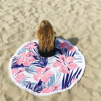 Free Sample Round Quick Dry Printed Absorbent Soft Microfiber Summer Beach Towel Eco-friendly Disposable Custom Baby Bath Towels
