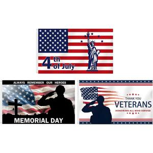 3ft x 5ft Tất cả thời tiết đôi khâu cờ mỹ đầy màu sắc ngày tưởng niệm hiển thị - Product Image 3