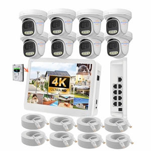 Kit complet de caméra IP CCTV Jianvision 8CH Turret Dome 4K 8MP POE avec <span class=keywords><strong>écran</strong></span> <span class=keywords><strong>d</strong></span>'affichage 12 pouces, NVR, disque dur, Cat6, vision nocturne - Product Image 1
