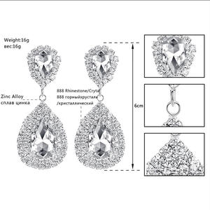 Pendientes largos de cristal transparente para mujer, aretes coreanos, Color dorado y blanco, deslumbrantes, regalo de boda, <span class=keywords><strong>2022</strong></span> - Product Image 5