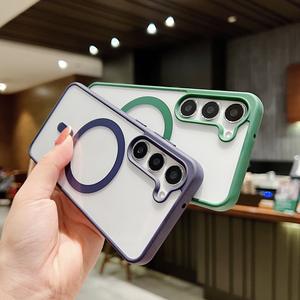 Per <span class=keywords><strong>Samsung</strong></span> <span class=keywords><strong>S22</strong></span> S23 S24 S25 Edge Suchtion cassa del telefono trasparente magnetico del telefono per <span class=keywords><strong>Samsung</strong></span> A15 A16 A35 A36 A55 A56 - Product Image 2