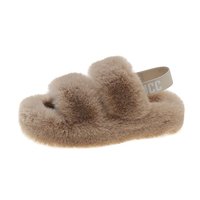 Vente en gros de pantoufles simples pour femmes pantoufles à bout ouvert pantoufles en fausse fourrure de créateur