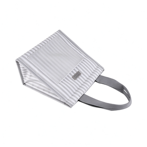 Eco-Friendly Reusable Polyester Waterproof Thermal Lunch Cooler <b>Bag</b> Insulated Zipper Closure Wine-Inspired Design Pearl Wool Big - Product Image 4