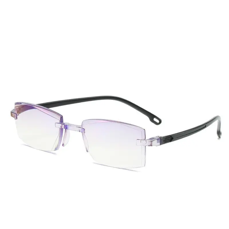 2023 New frameless edge cutting blue light presbyopic glasses, fashionable high-definition reading glasses for the elderly