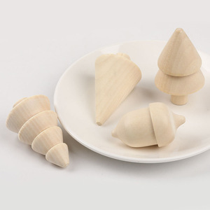 Decoraciones de madera natural para árbol de Navidad, juguetes pintados DIY, adornos de madera para niños, decoración de mesa para el hogar. - Product Image 1