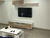 MOQ 100 Ensemble de salon et salle à manger modulaire de style nordique moderne, finition mélamine blanc brillant et chêne de haute qualité