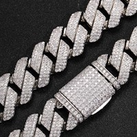 Chaîne en laiton de 20mm, mode Hiphop de haute qualité, bracelets cubains en or avec bijoux