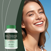 Probiotiques buccaux en comprimés à croquer avec enzymes orales, saveur fraise, 60 comprimés, complément pour l'hygiène bucco-dentaire