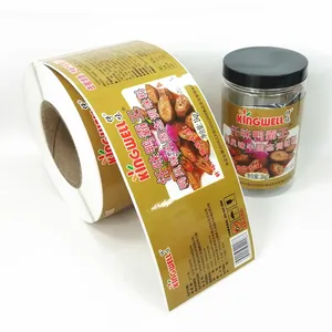 China Manufacturer Full Color Self Adhesive Printing Glass Bottle Can Art Paper Sticker Custom Spice Food Jar Labels
