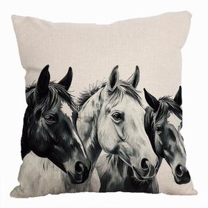 Federa Decorativa Moderna 45x45cm con Stampa Cavallo in Corsa, Cuscino Floreale Vintage Cartoon per Hotel - Product Image 5