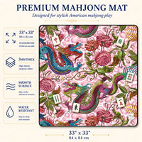 Tapis de mahjong américain pour soirée de jeu en famille, tapis de jeu en néoprène imprimé sur mesure, pliable, portable, 84x84 cm, pour 4 joueurs